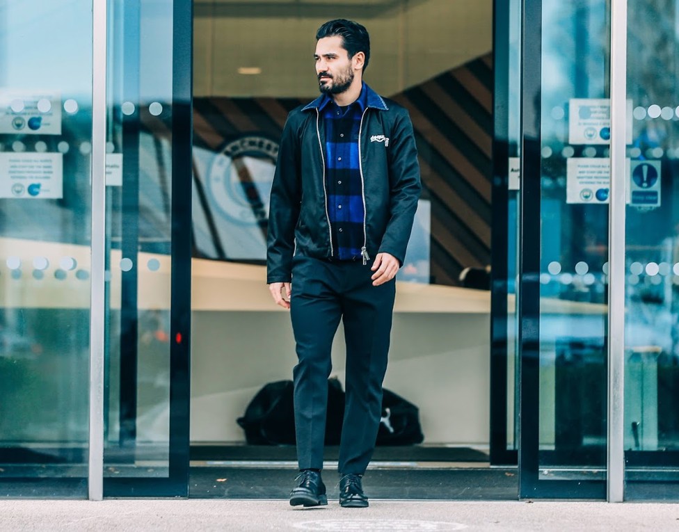 FOCUS TIME: Ilkay Gundogan was a study in concentration as he prepared to depart