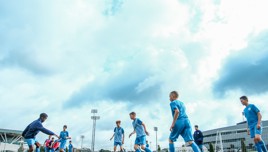 group of boys playing football