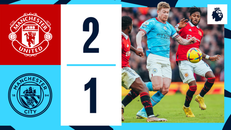 Brief highlights: Manchester United 2-1 City