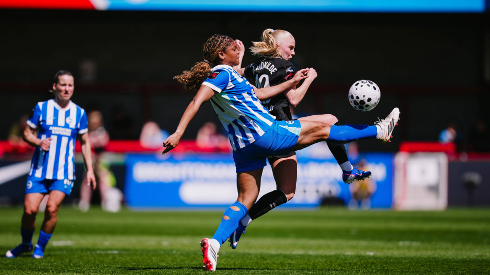 Getting stuck in : Laura Blindkilde Brown not shying away from the physicality of the match