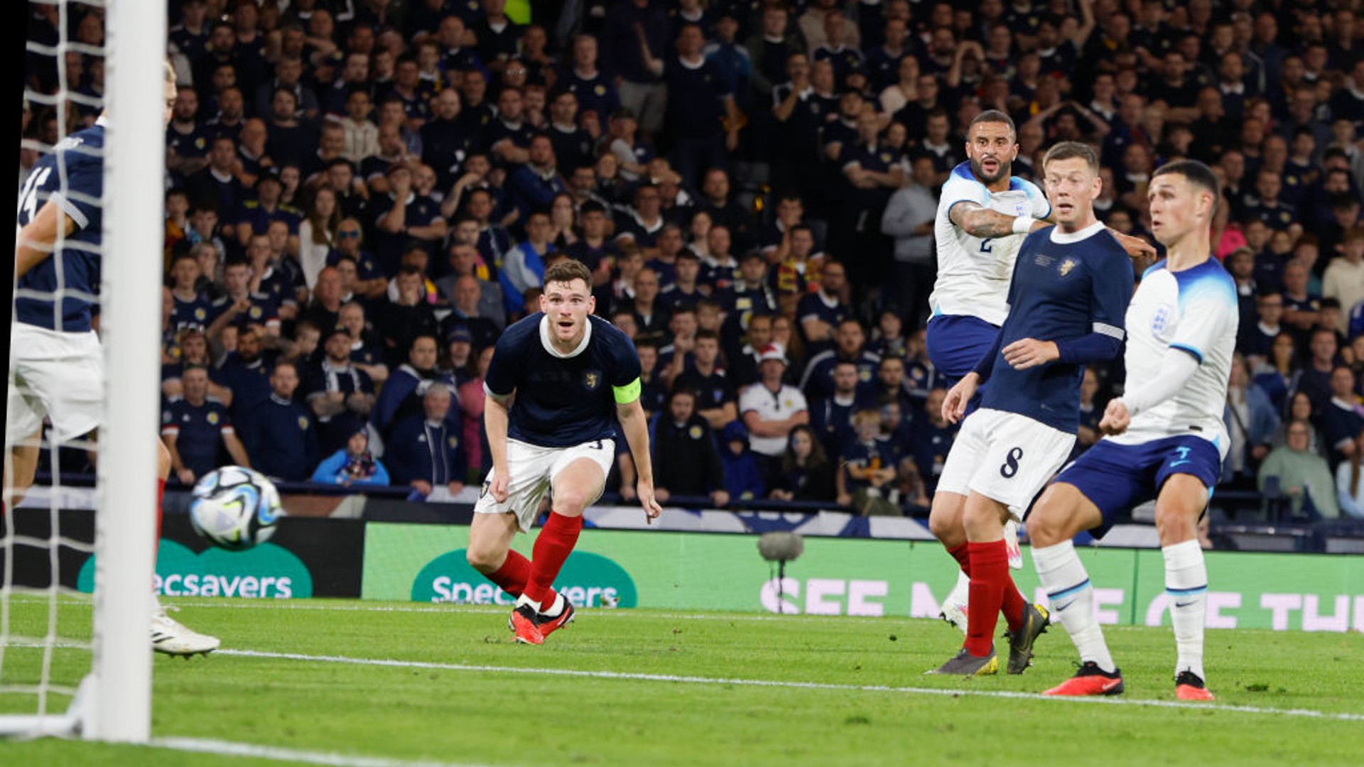 OPENING GAMBIT: Phil Foden fires England ahead at Hampden Park