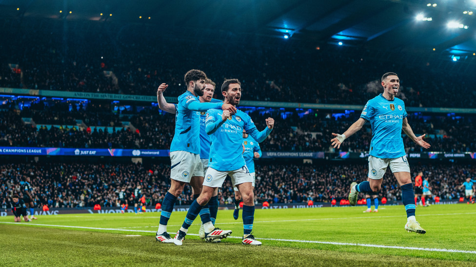 CELEBRATE : The players show their delight.