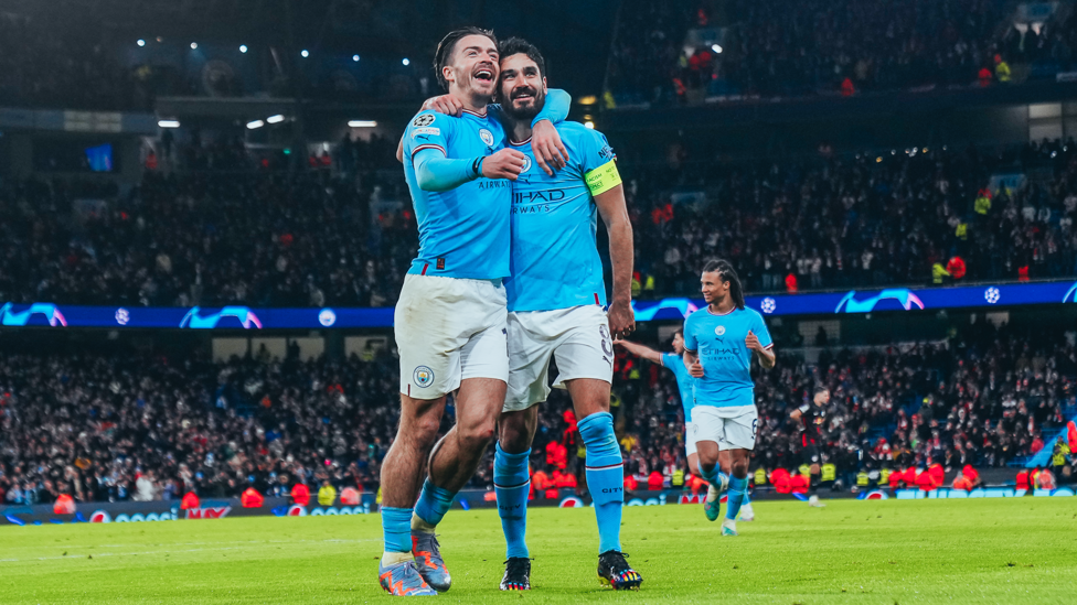 FANTASTIC FOUR : Grealish celebrates after Gundogan makes it 4-0.