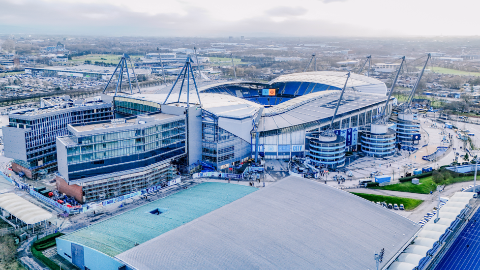 HOME : A stunning aerial view of the Etihad ahead of the visit of Wolves.