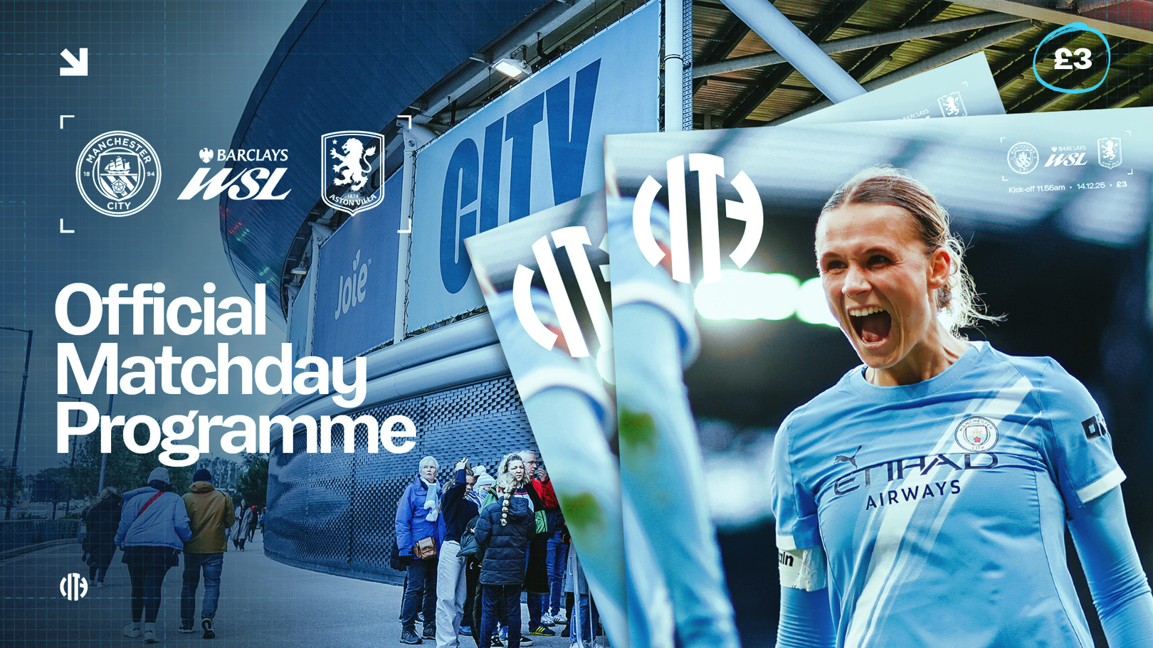 City v Aston Villa matchday programme: Casparij cover and Knaak interview in Villans edition