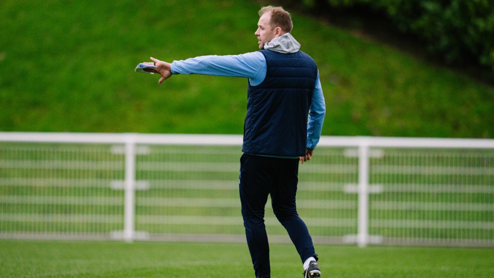LEADING MAN: Head coach Ben Wilkinson oversees Tuesday's session.