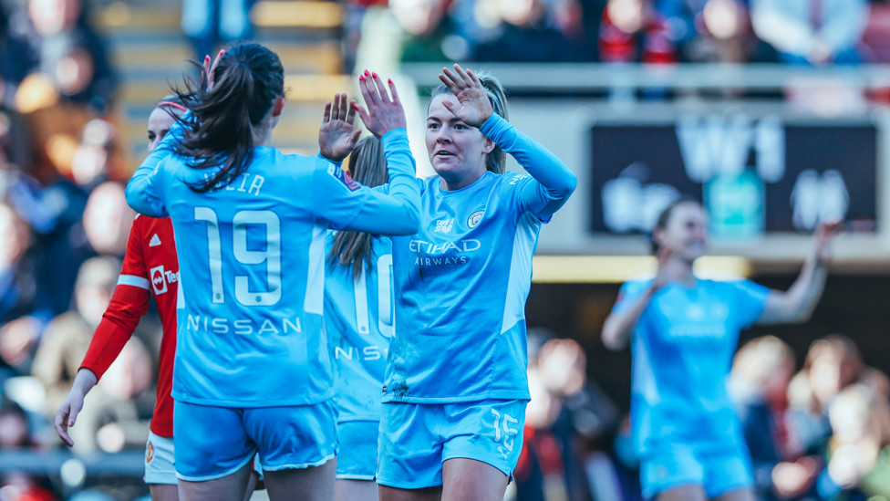 LEVEL BEST: City celebrate after Lauren Hemp's strike