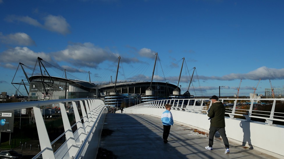 BLUE SKIES : The Sunday sun kisses the Etihad sky
