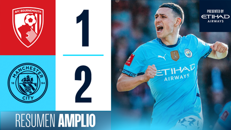 Bournemouth 1-2 City: resumen amplio