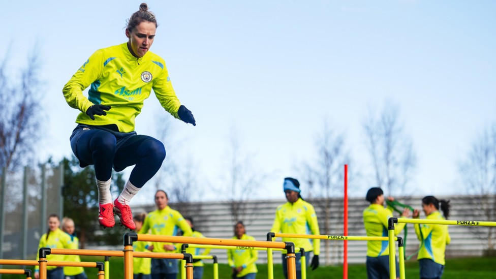 JUMP TO IT: Vivianne Miedema has a spring in her step!
