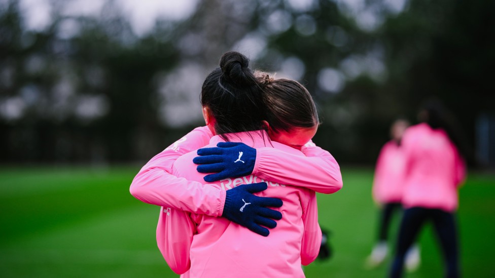 HUG IT OUT : Beney and Kerolin share a moment