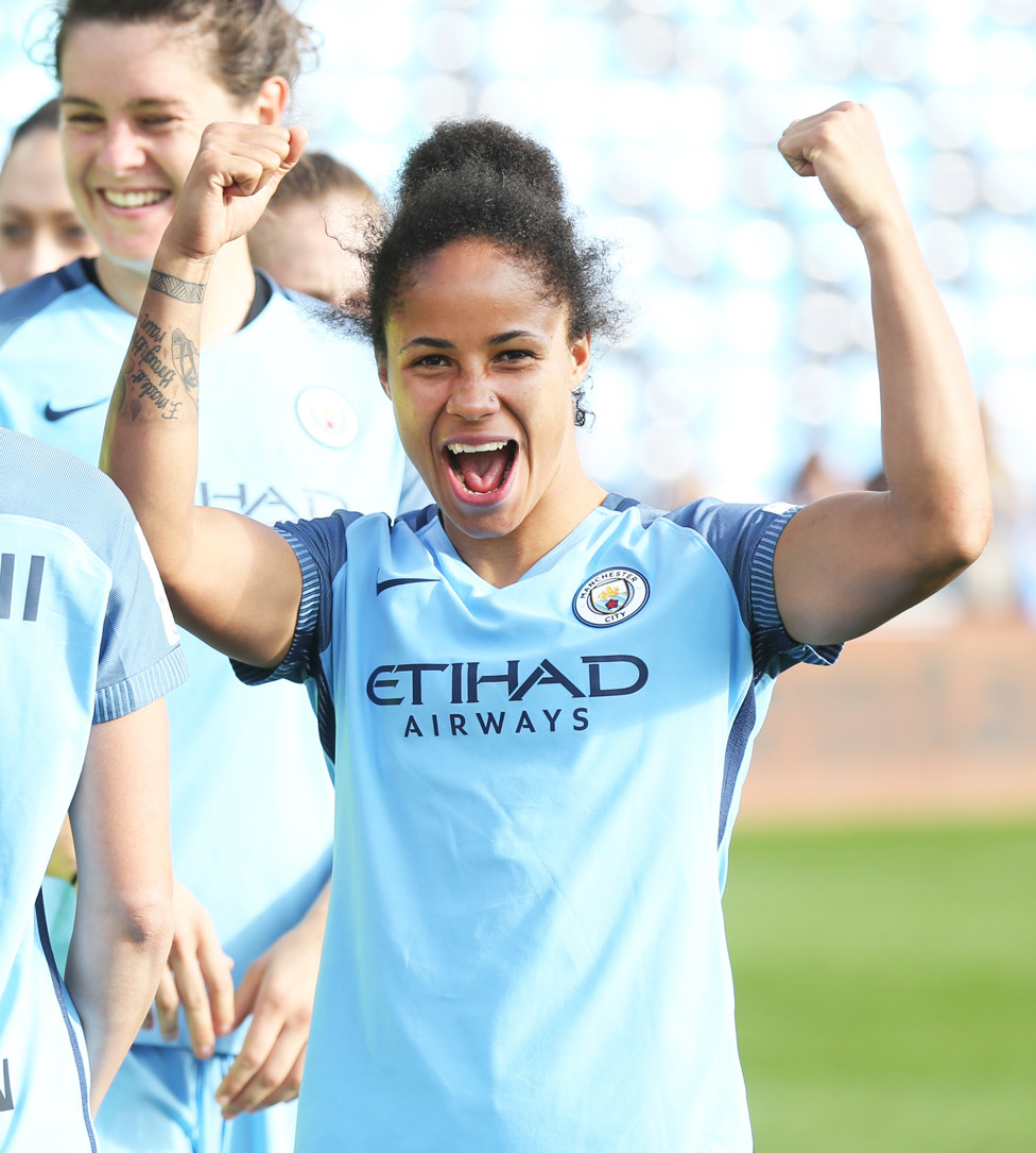 FIRST OF MANY  : Demi would claim silverware for the first time at City following a 1-0 extra-time win over Birmingham in the Continental Cup in October 2016