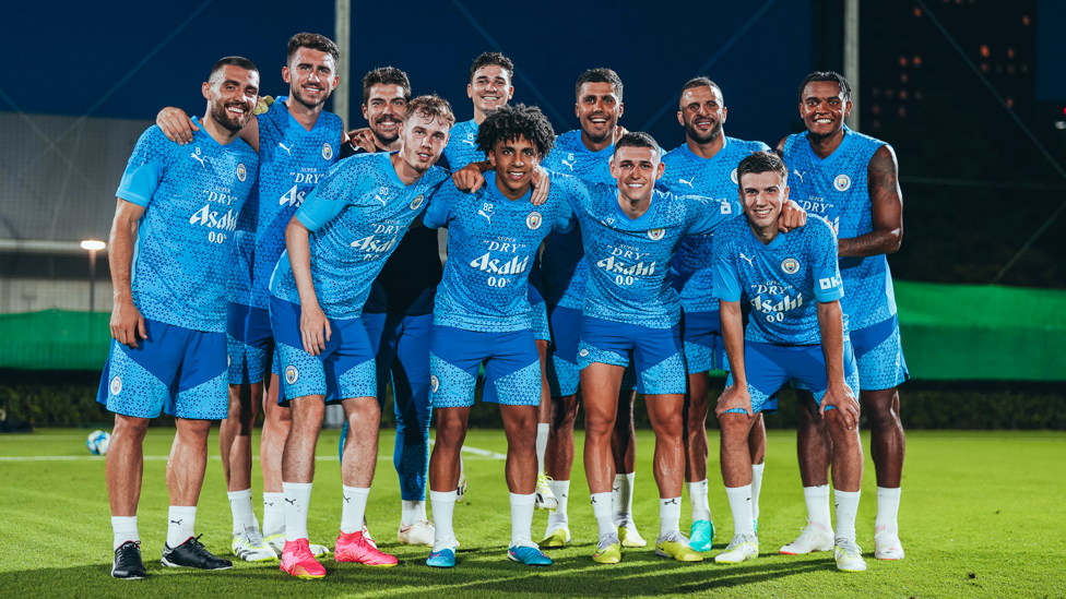 TEAMWORK : A winning line-up from training