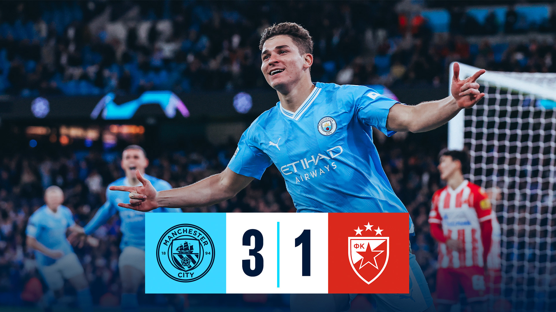 Football: Soccer-Alvarez helps Man City sweep past Red Star