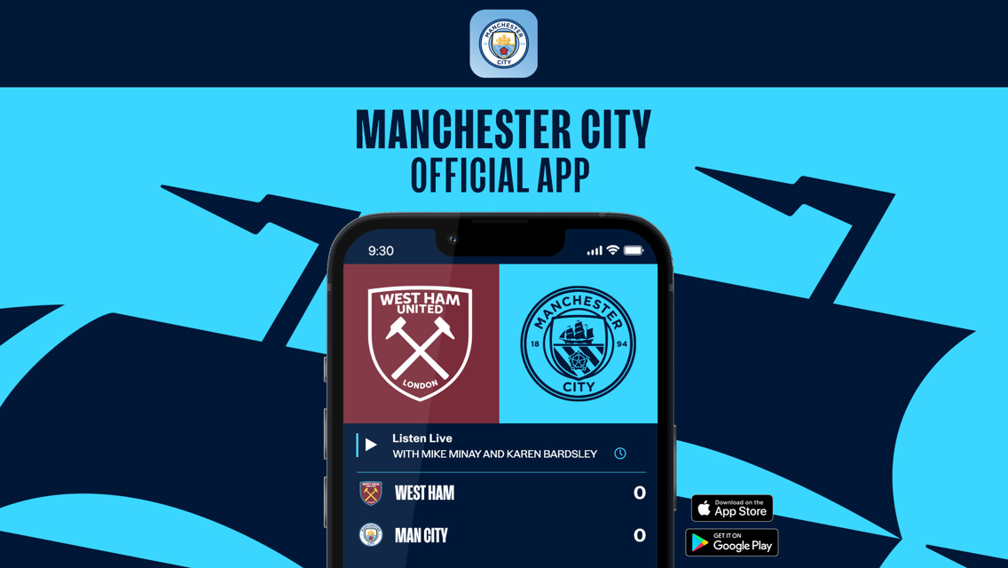 How to follow West Ham v City on the Man City app