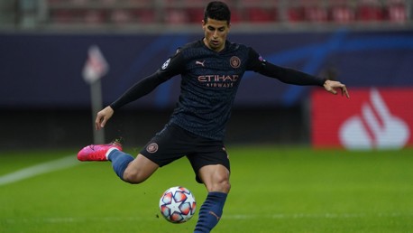 CANCE-LONG: Our flying full-back prepares to play a long diagonal pass early on.
