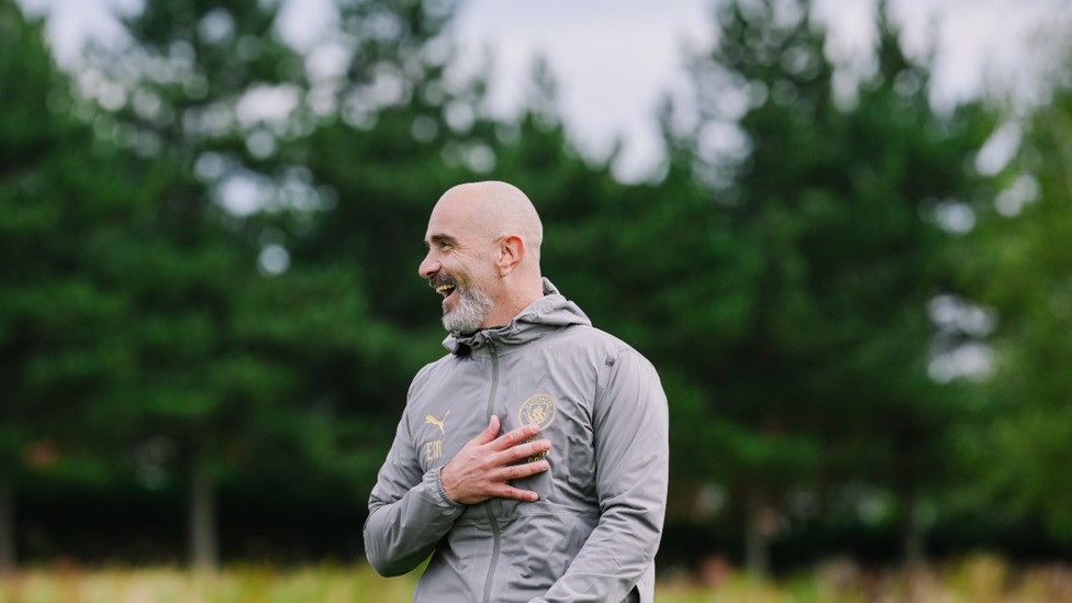 LEADING MAN: The expression of the boss summed up the positive mood in camp.