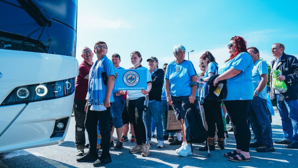 ALL ABOARD: Fans get ready to head to Birmingham