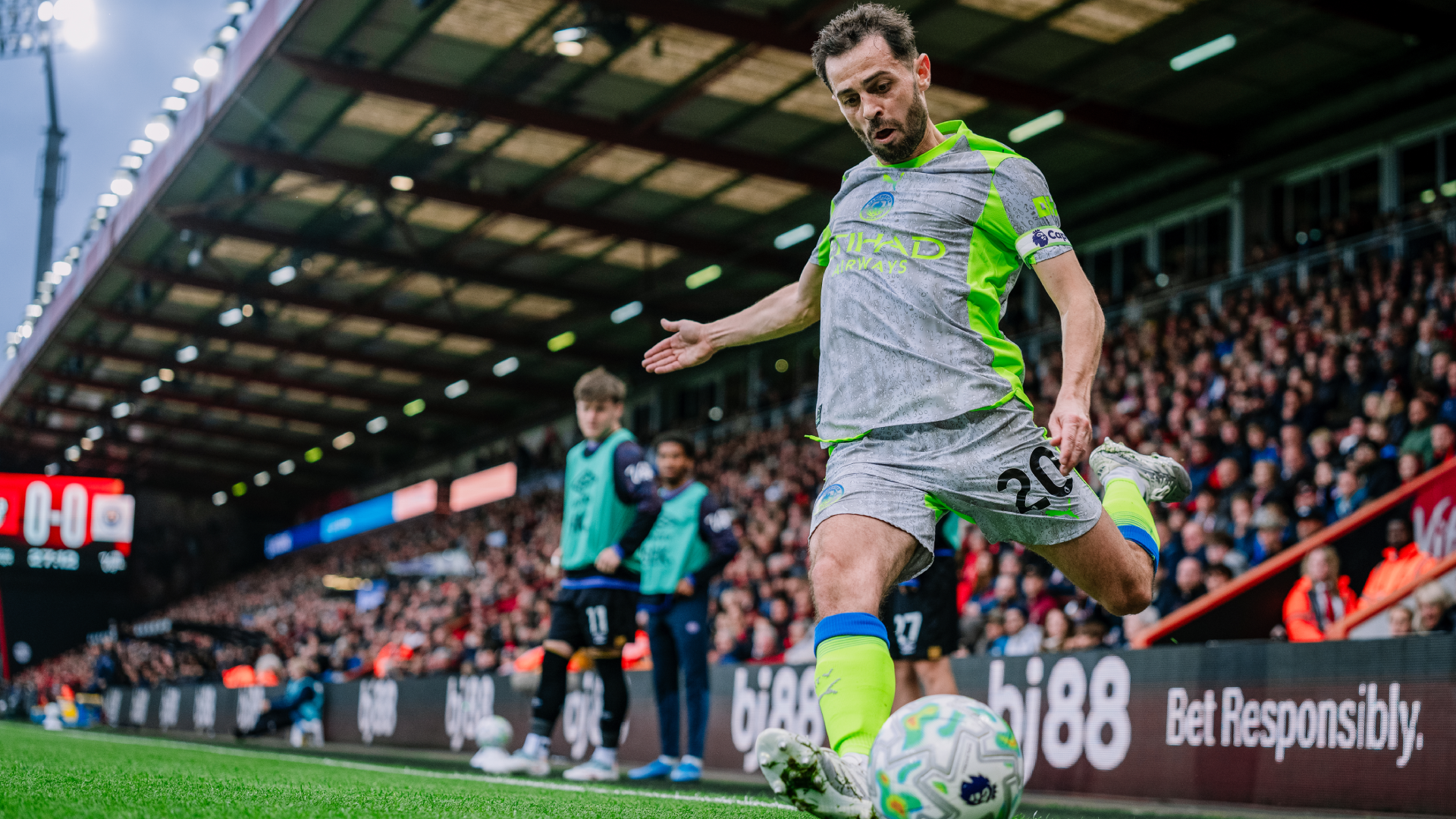 LEADING MAN: Bernardo Silva pings in a corner.