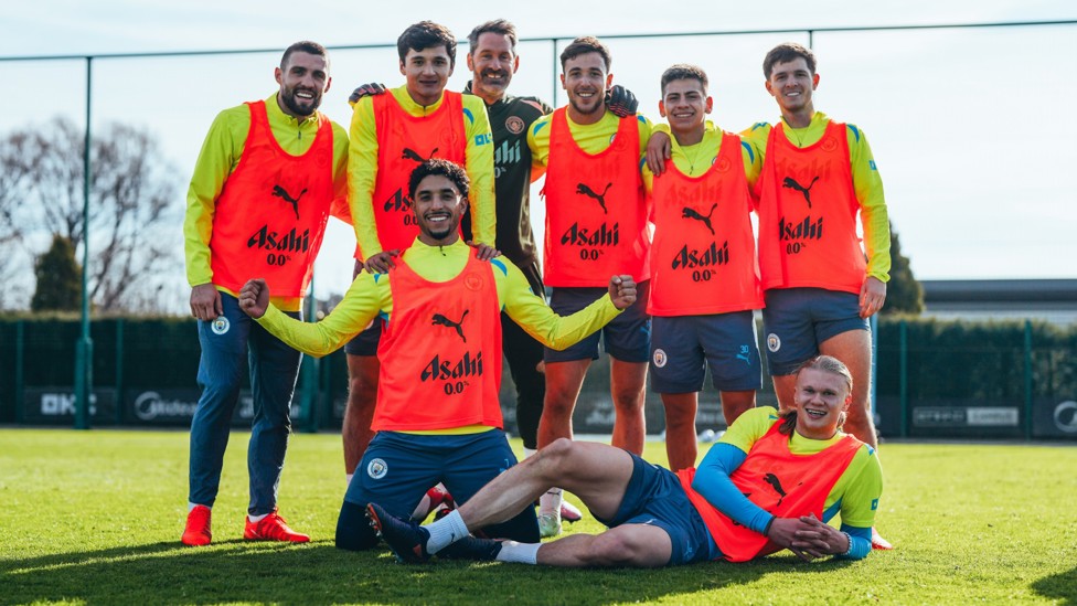 WINNING TEAM : All smiles from the likes of Erling Haaland, Mateo Kovacic, James McAtee and co