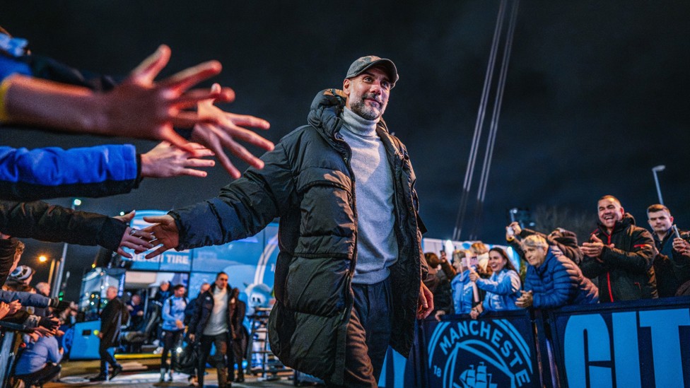 THE BOSS : Makes his way into the stadium.