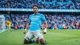 KNEE SLIDE: Marmoush enjoyed that!