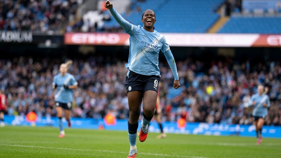 ON TOP: Bunny Shaw scores her 97th goal for City