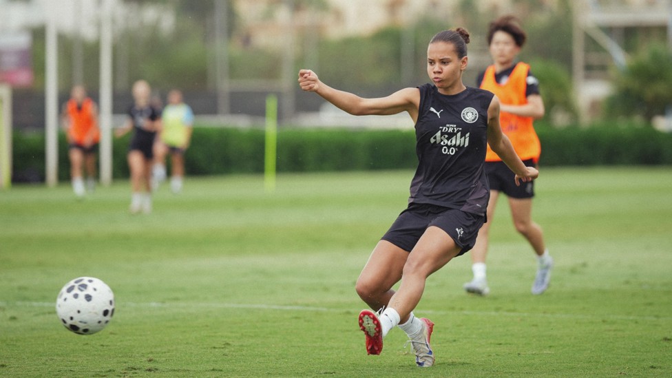 EYE FOR GOAL : Iman Beney has her scoring boots on. 