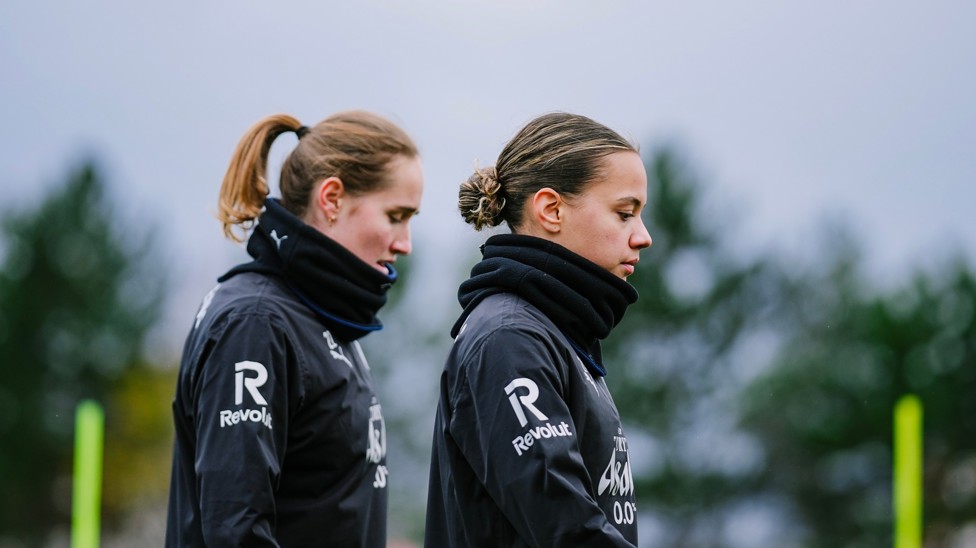 Sydney Lohmann and Iman Beney head out into the cold