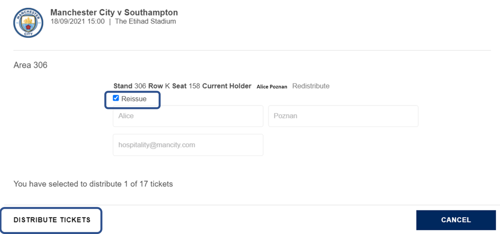 Reissue ticket