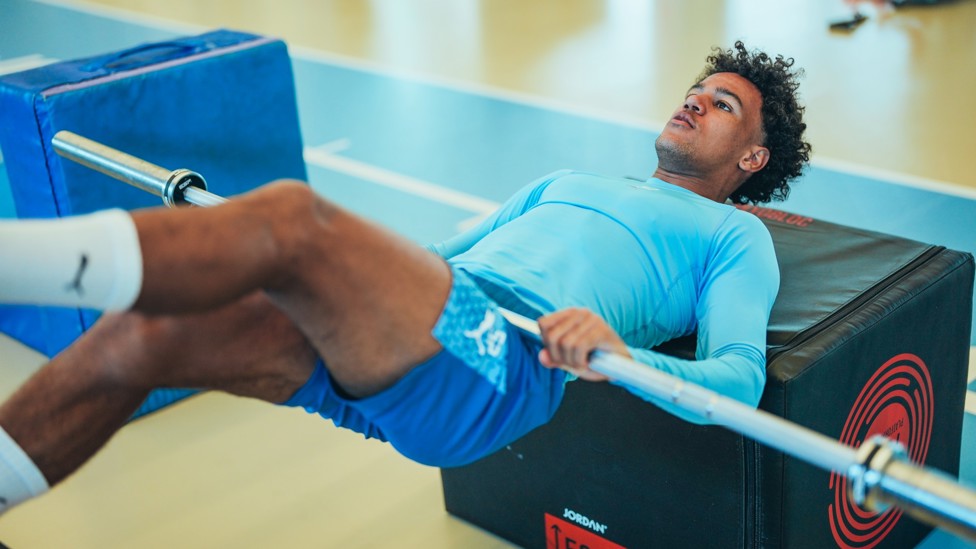 GYM WORK : Oscar Bobb is put through his paces