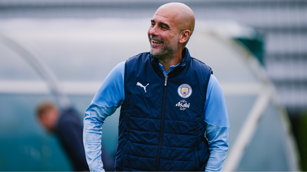 THE BOSS: Pep Guardiola during training