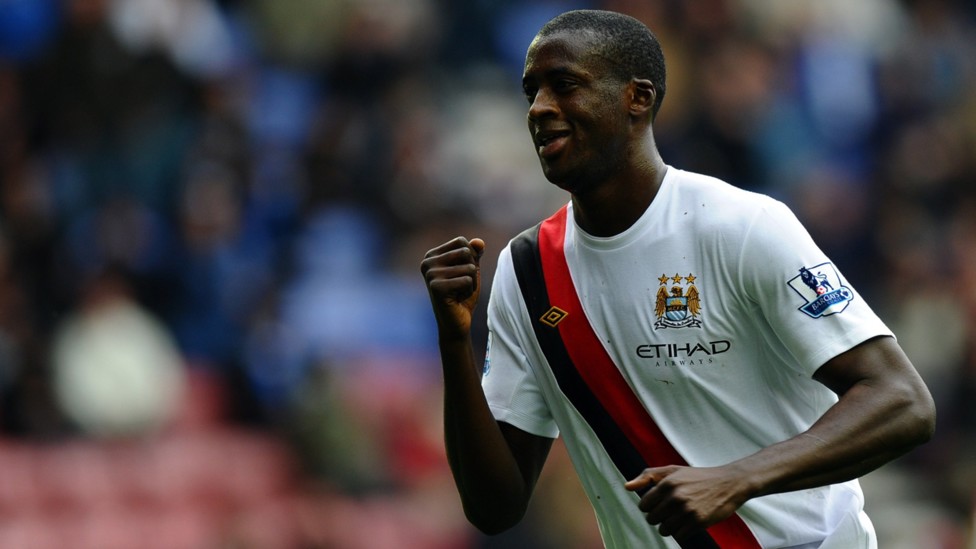 POWERHOUSE: A flashback to 2010 and Yaya Toure sporting the iconic red and black diagonal sash.