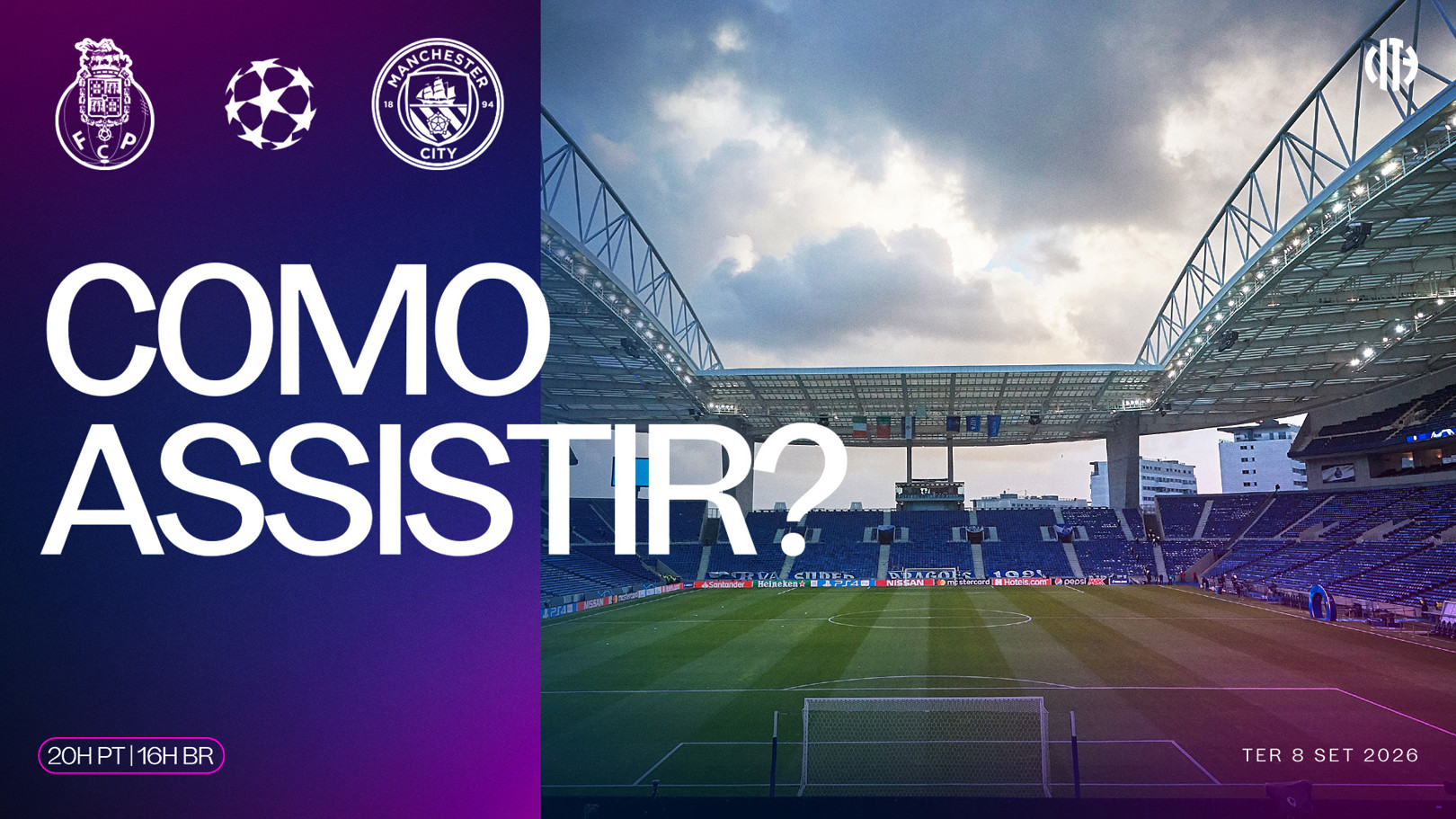 Como assistir a FC Porto x City na TV?