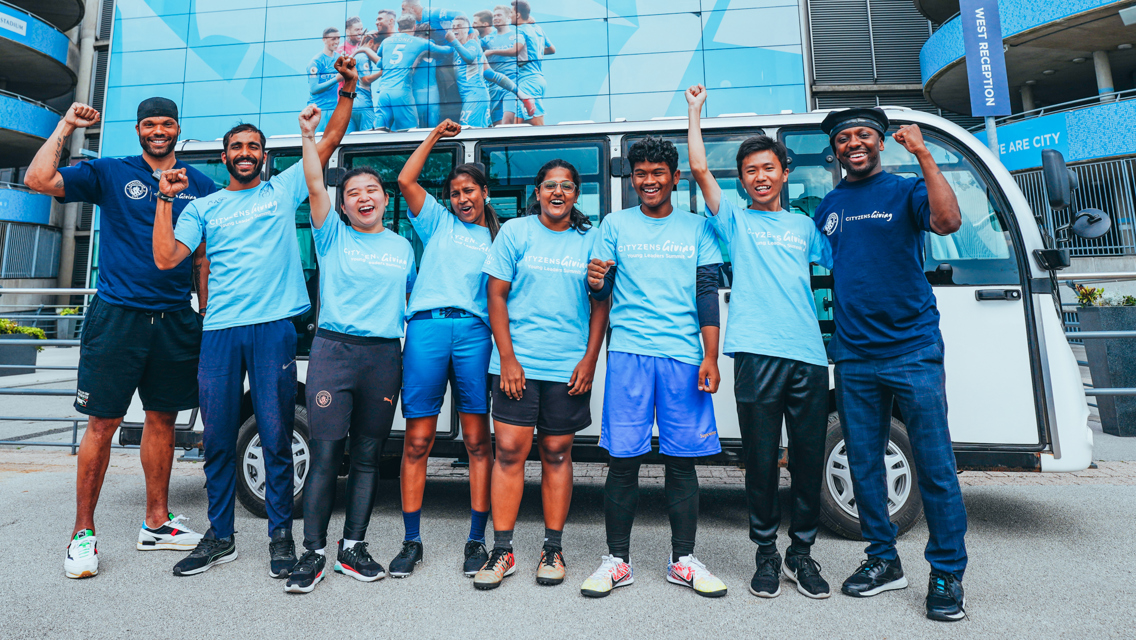 City legends surprise Young Leaders with Etihad Campus tour!