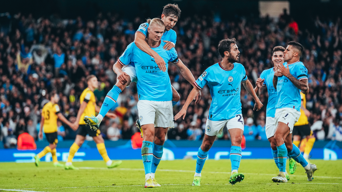 MUTED: Respectful celebration from Haaland against his former club.