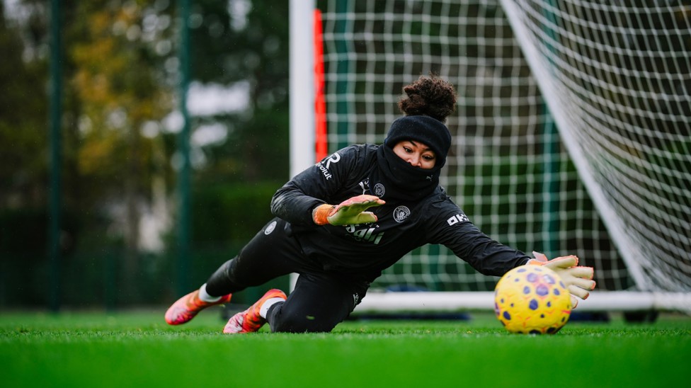 Khiara Keating makes an instinctive stop