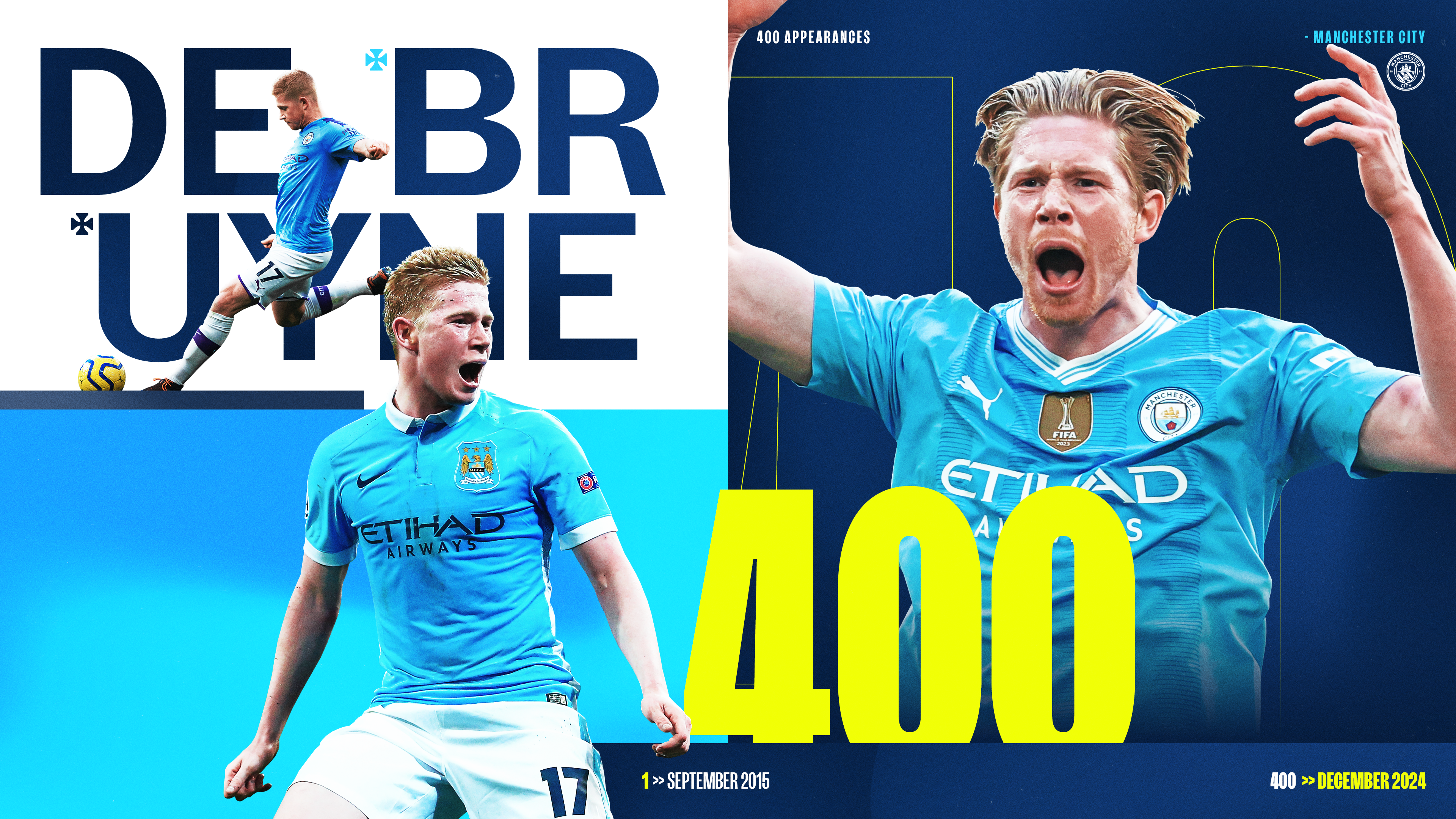 De Bruyne makes 400th City appearance