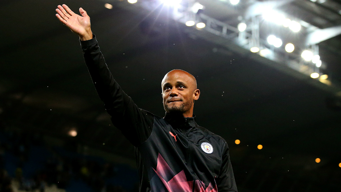FAREWELL: After 11 legendary years, Kompany laps the Etihad and says his final goodbye to Manchester City