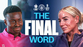Image promoting the FA Cup Final with Manchester City logo and 'THE FINAL WORD' text.