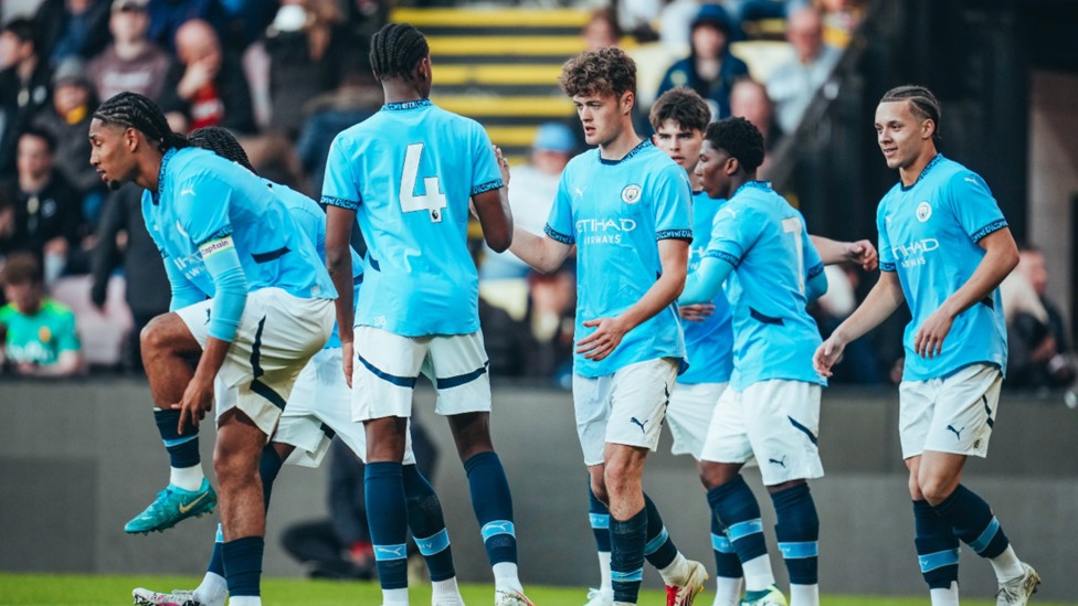 CELEBRATION TIME: After Warhurst's crucial strike.
