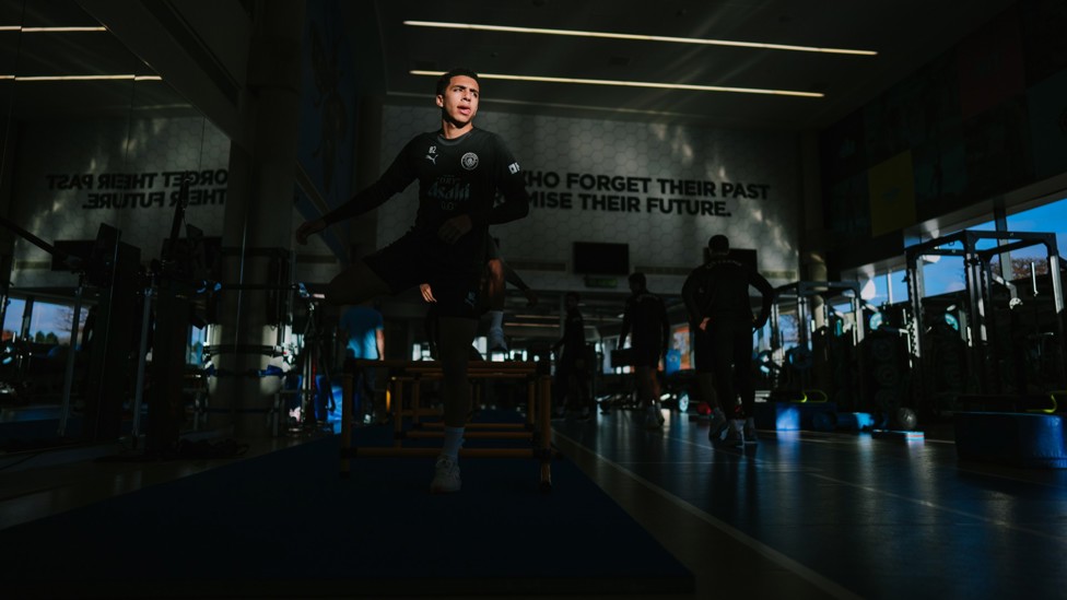 STEPPING UP : Rico Lewis takes on the hurdles