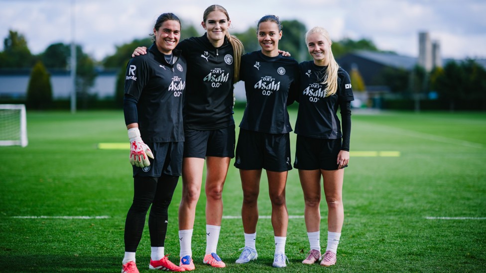 LINING UP : Cumings, Prior, Beney and Blindkilde Brown smile for the camera