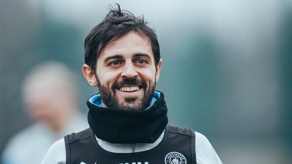 SENYUM LEBAR: Bernardo Silva dalam suasana hati yang baik jelang Piala FA