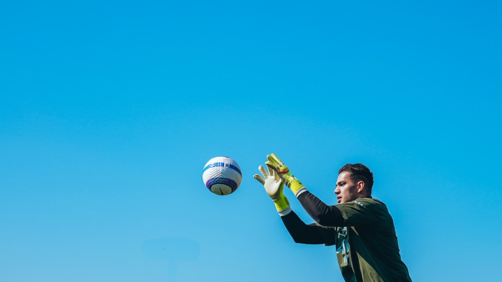 HAND IT TO EDDY: Ederson is a study in focus. 