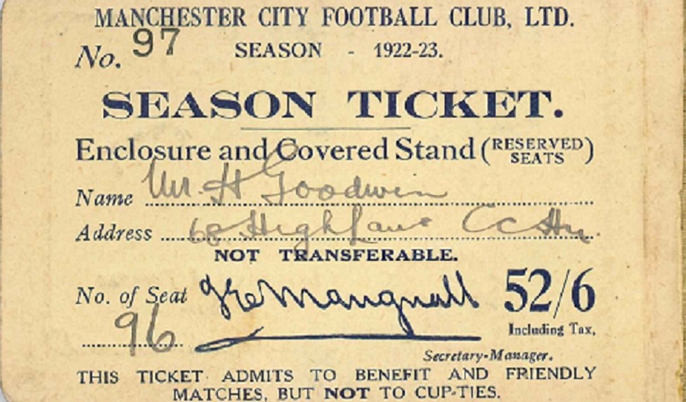 DETAILED : The inside of the 1922/23 season ticket