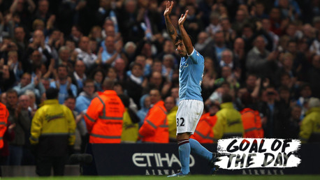 SUPER STRIKE: Carlos Tevez hits a long range free kick against Stoke