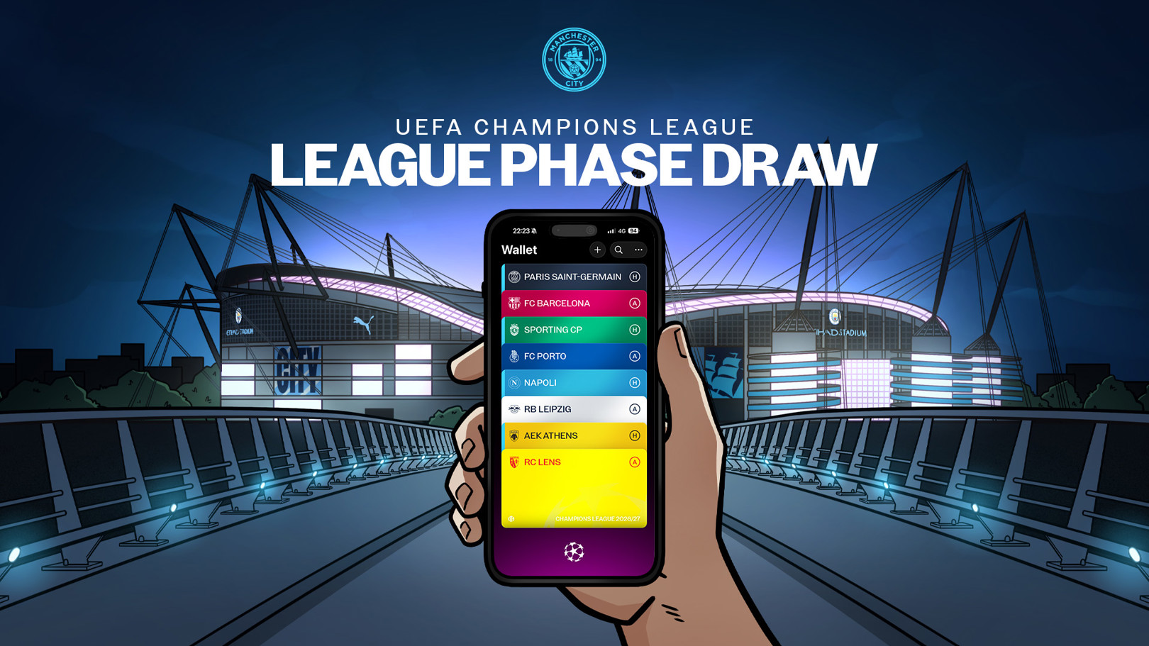 City discover eight opponents in 2026/27 Champions League league phase