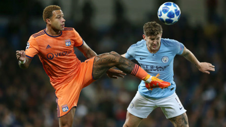 SHUT EYE: John Stones beats Memphis Depay to head clear