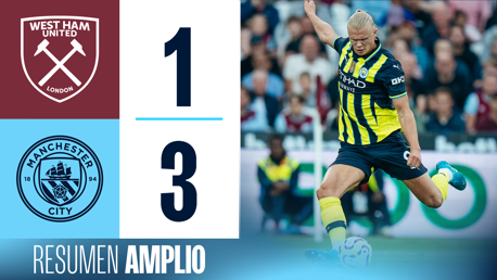 West Ham 1-3 City: resumen amplio